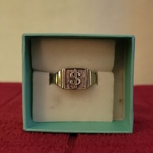 Sterling Silver Dollar Sign Ring